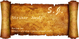 Striker Jenő névjegykártya